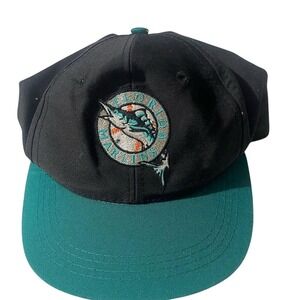 Florida Marlins Youth Baseball Cap Black Teal Snapback Adjustable